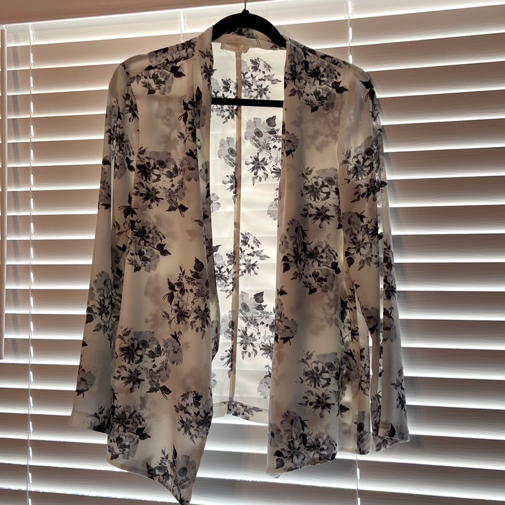 Black and White Floral Blazer